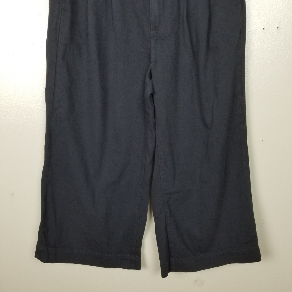 PAIGE Pleated Clarice Trouser Pants Wide Leg High Waisted Culottes Navy Blue 28 - Picture 6 of 12